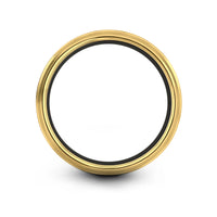 unisex tungsten carbide band – copper engraving on black & gold & gray tungsten wedding band