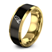couples tungsten matching rings – black & gold tungsten copper ring
