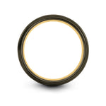 engraved tungsten wedding band – copper engraving on gunmetal & gold & silver tungsten wedding band