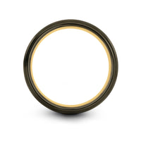 engraved tungsten wedding band – copper engraving on gunmetal & gold & silver tungsten wedding band
