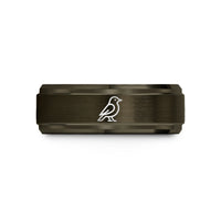 engraved tungsten wedding band – gunmetal & gold tungsten copper wedding band