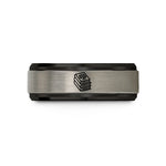 tungsten wedding band – black & silver tungsten law books stack wedding band