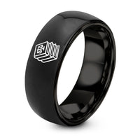 Men Tungsten Carbide Ring – black tungsten law books stack ring