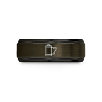 black wedding band him – gunmetal & black tungsten photo film roll wedding band