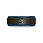 tungsten carbide wedding ring – gunmetal & blue tungsten starry night wedding band