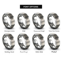 font options for inside engraving on grey menger cross section rings