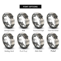 font options for inside engraving on gray menorah rings
