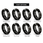 font options for inside engraving on black & silver menorah seven branch rings