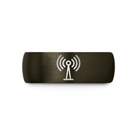 matching wedding bands – gunmetal & black tungsten antenna waves wedding band