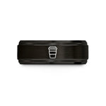 step bevel ring style – black & rose gold tungsten coffee cup wedding band
