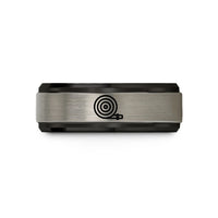 tungsten ring for him – black & gray tungsten fire hose coiled wedding band