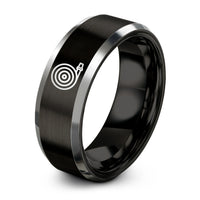 tungsten ring for him – black & gray tungsten fire hose coiled ring