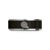 anniversary band for couples – black & gray tungsten fire hose coiled wedding band