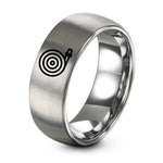 Mens 10th Anniversary Ring – silver tungsten fire hose coiled ring