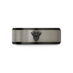 men's black tungsten ring – black & silver tungsten v twin engine wedding band