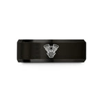 men's tungsten carbide ring – black tungsten v twin engine wedding band