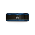 best presents for dad – black & blue tungsten snowman wedding band