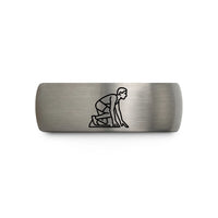 special present ideas – blue & silver tungsten starting blocks wedding band