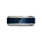 special present ideas – blue & grey tungsten starting blocks wedding band