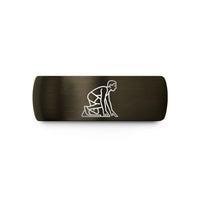 cool presents for him – gunmetal & blue tungsten starting blocks wedding band