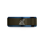 cool presents for him – gunmetal & blue tungsten starting blocks wedding band