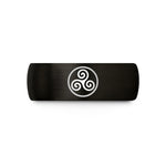 stylish mens accessories – black & gold tungsten triskele triskelion circle wedding band