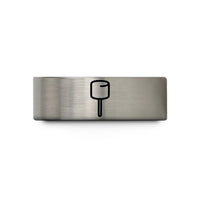 special rings for him – blue & grey tungsten marshmallow on stick wedding band