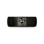 tungsten wedding bands him – black & gold tungsten mount fuji stamp wedding band