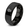 Orthodox Cross – Tungsten Wedding Band, 8 mm, Black Comfort-Fit Unisex