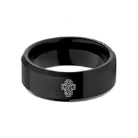 personalized presents for him – black tungsten orthodox cross wedding band