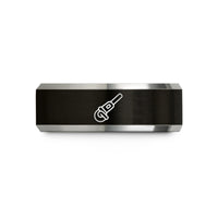 unique presents for him – black & silver tungsten angle grinder wedding band