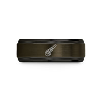 birthday present for husband – gunmetal & black tungsten angle grinder wedding band