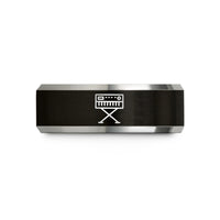 special present for him – black & grey tungsten electric keyboard stand wedding band