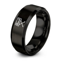 unique birthday presents – black tungsten electric keyboard stand ring