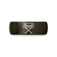 unique birthday presents – gunmetal & black tungsten electric keyboard stand wedding band