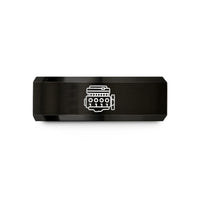 personalized presents for him – black tungsten inline 4 engine wedding band
