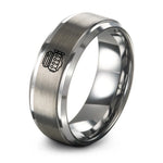 silver tungsten inline 4 engine ring