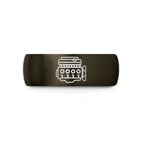 best presents for guys – gunmetal & black tungsten inline 4 engine wedding band