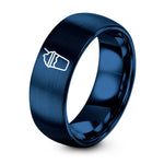 Mens Birthday Gifts Ideas for Him – blue tungsten milkshake cup ring