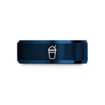 unique presents for him – rose gold & blue tungsten milkshake cup wedding band
