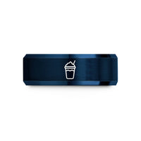 unique presents for him – rose gold & blue tungsten milkshake cup wedding band
