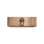 best birthday presents him – rose gold & blue tungsten milkshake cup wedding band