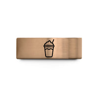 best birthday presents him – rose gold & blue tungsten milkshake cup wedding band