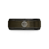 personalized presents for him – gunmetal & black tungsten latitude circle wedding band