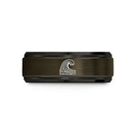 cool present ideas him – gunmetal & black tungsten wave crest contours wedding band