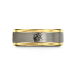 tungsten ring for him – black & gold & grey tungsten euphonium player wedding band
