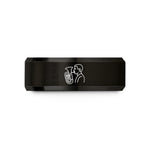 his and hers rings – black tungsten euphonium player wedding band