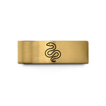laser engraved ring band – gold tungsten snake wedding band