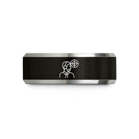 black tungsten ring him – black & gray tungsten air traffic controller wedding band