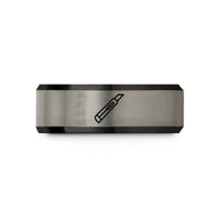 tungsten wedding ring him – black & gray tungsten craft knife wedding band